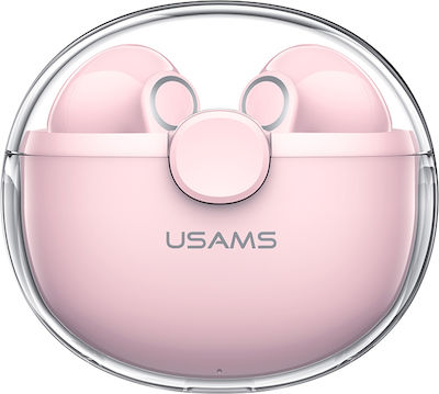 Usams US-BU12 Earbud Bluetooth Handsfree Earphones with Charging Case Pink