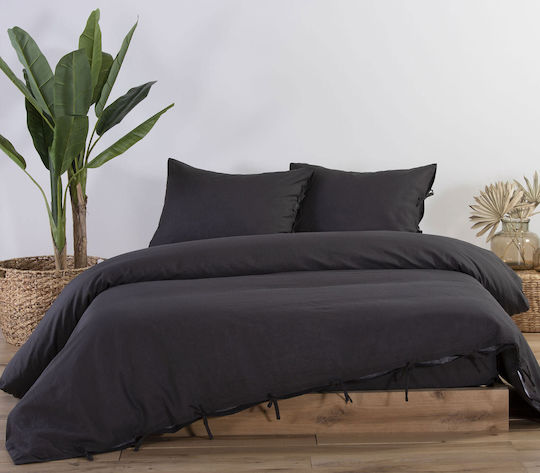 Nef-Nef Homeware Duvet Cover Single 160x220 Anthracite Anthracite
