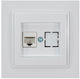 Eurolamp Μονή Πρίζα Δικτύου RJ45 με Πλαίσιο Τύπου Cat6 σε Λευκό Χρώμα 152-10140