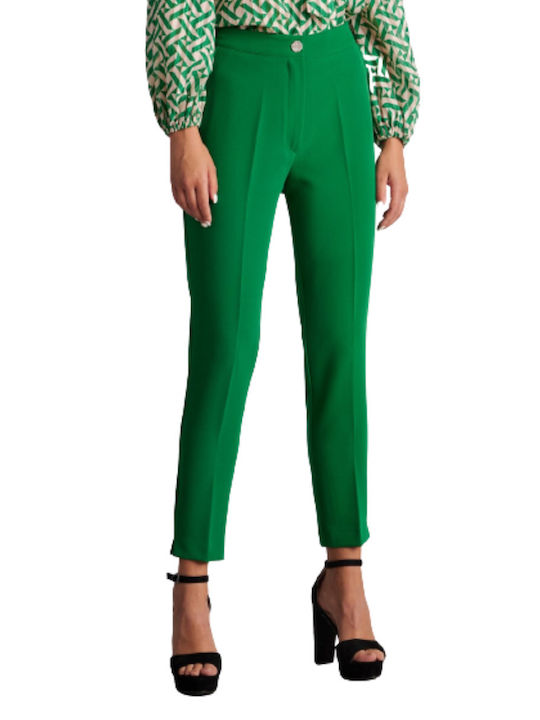 Dama Tesatura Capri Pantaloni cu Elastic Verde