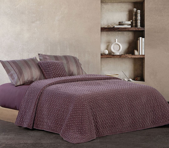 Nef-Nef Homeware Shepard Κουβερλί Υπέρδιπλο Βαμβακερό Wine 230x240cm
