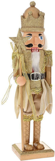 Iliadis Nutcracker de Crăciun Auriu din Polirosină Înălțime 38cm.