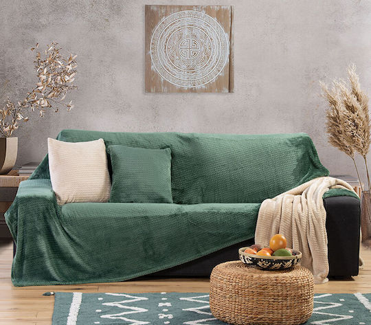 Nef-Nef Homeware Cameron Покривка За Триместен Диван Жакард 180x300см Форест Зелен