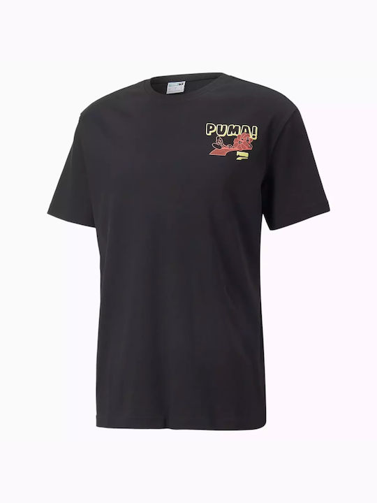 Puma T-shirt Bărbătesc cu Mânecă Scurtă Negru