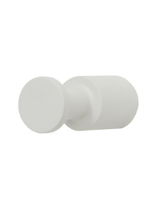 Pam & Co Single Wall-Mounted Bathroom Hook White
