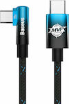 Baseus MVP Elbow Angle (90°) / Braided USB 2.0 Cable USB-C male - USB-C male Μπλε 1m (CAVP000621)