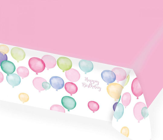 Amscan Happy Birthday Pastel Party Tablecover Paper 180x120cm Pink M9903733