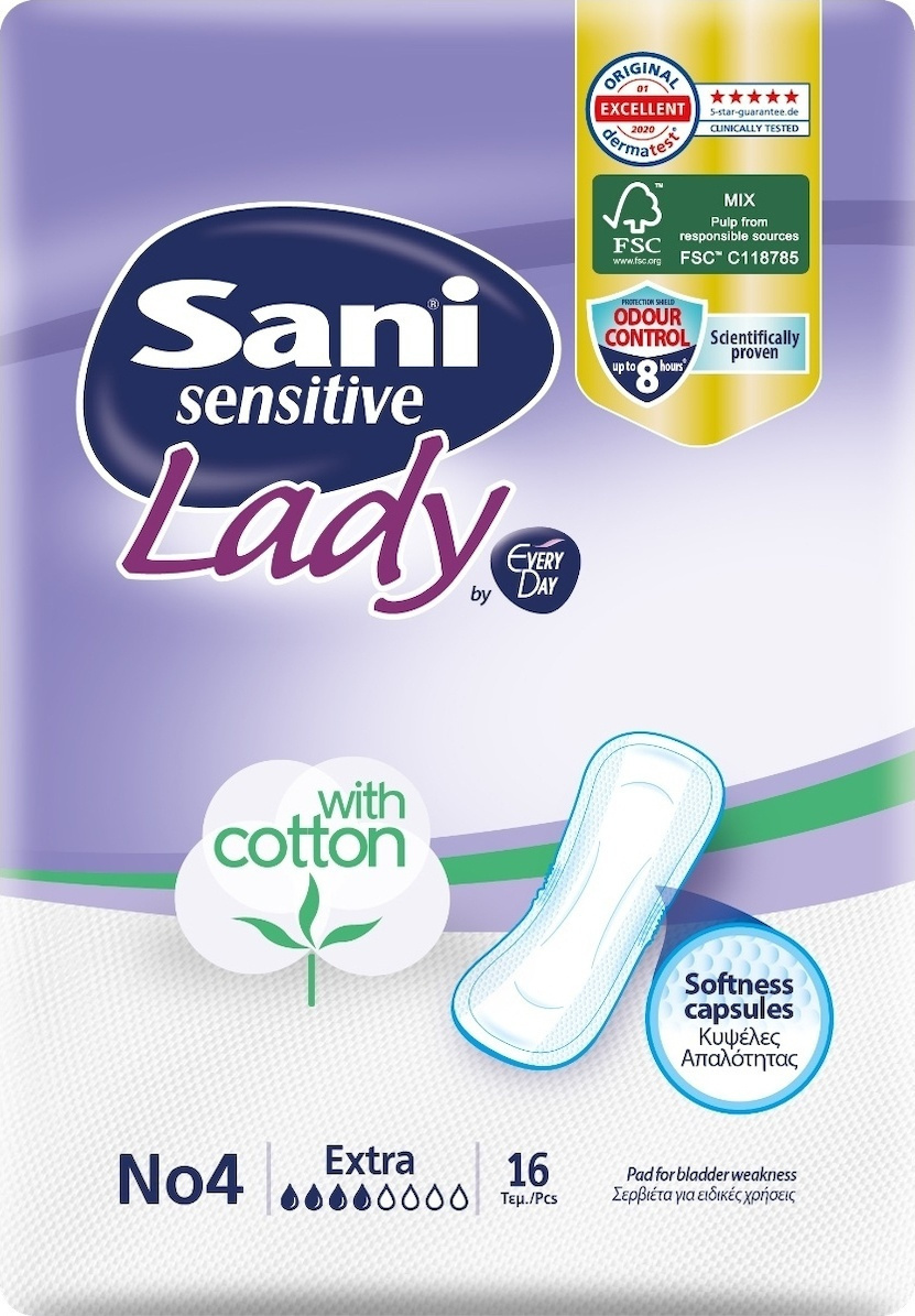 Sani Sensitive Lady Extra No4 Γυναικείες Σερβιέτες Ακράτειας Κανονικής ...
