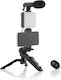 InnovaGoods Selfie Stick Τρίποδο Κινητού Bluetooth με Φωτισμό Μαύρο