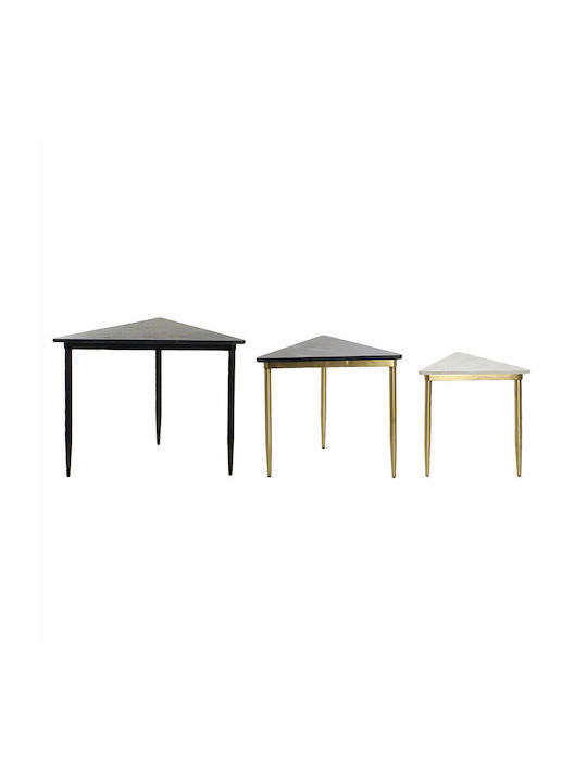 Rectangular Metal Zigon Tables Μαύρο / Χρυσό L68xW46.5xH53cm