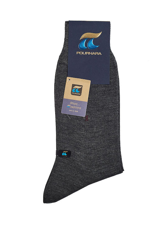Pournara Ανδρικές Μονόχρωμες Κάλτσες Anthracite
