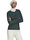 Women's Blouse Cotton Long Sleeve Shadow Green Mel