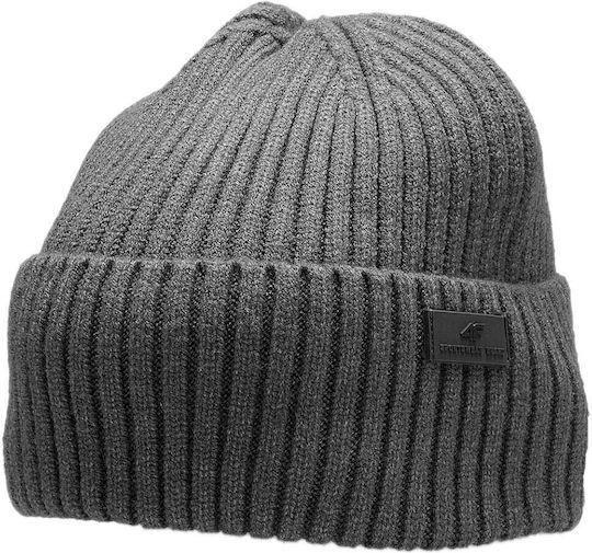Beanie Beanie with Rib Knit in Gray color