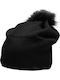 Beanie Γυναικείος Σκούφος Πλεκτός σε Μαύρο χρώμα