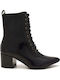 Stiefeletten Damen aus Lackleder Schwarz