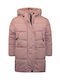 Energiers Waterproof Kids Quilted Jacket Long Hooded Pink