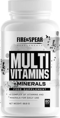 Fire & Spear Multivitamins Minerals Βιταμίνη για Ενέργεια & Ανοσοποιητικό 60 ταμπλέτες