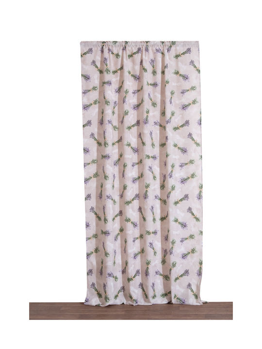 Viopros Curtain with Pencil Pleat Λεβάντα Beige 669470 140x270cm