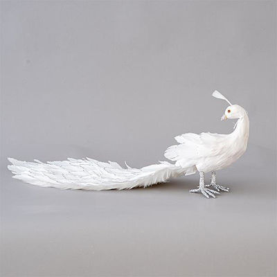 Eurolamp Christmas Plastic Peacock Figure White 59x46x39cm