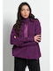 Long Women's Sweatshirt Hooded Purple