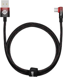 Baseus MVP 2 Elbow Angle (90°) / Braided USB 2.0 Cable USB-C male - USB-A male Κόκκινο 1m (CAVP000420)