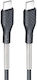 Forcell Carbon Braided USB 2.0 Cable USB-C male - USB-C 60W PD Μαύρο 1m FOCB-152313