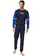 Minerva Men's Winter Cotton Pajamas Set Navy Blue