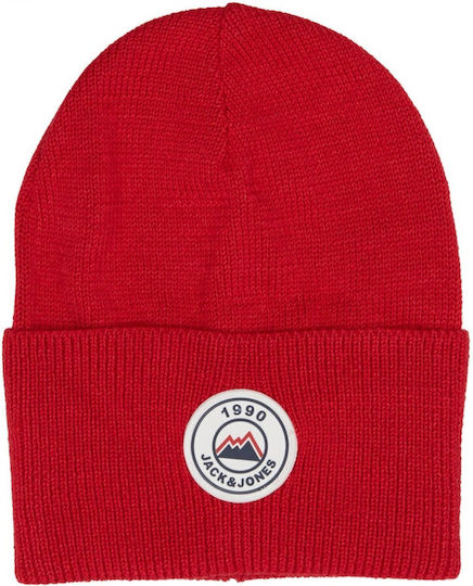 Beanie Beanie with Rib Knit in Red color