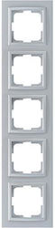 Eurolamp Schalterrahmen 5-fach in Silber Farbe ...