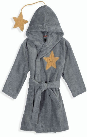Nef-Nef Homeware Hooded Baby Bathrobe Sky Serenity Gray