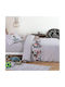 Nef-Nef Homeware Детско покривало Единично Busy Day Сив 160x220cm