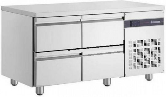 Inomak Frigider Inoxidabil de Banc cu 4 Sertare și Unitate de Răcire 10/+0°C L134xl70xH88cm Pine