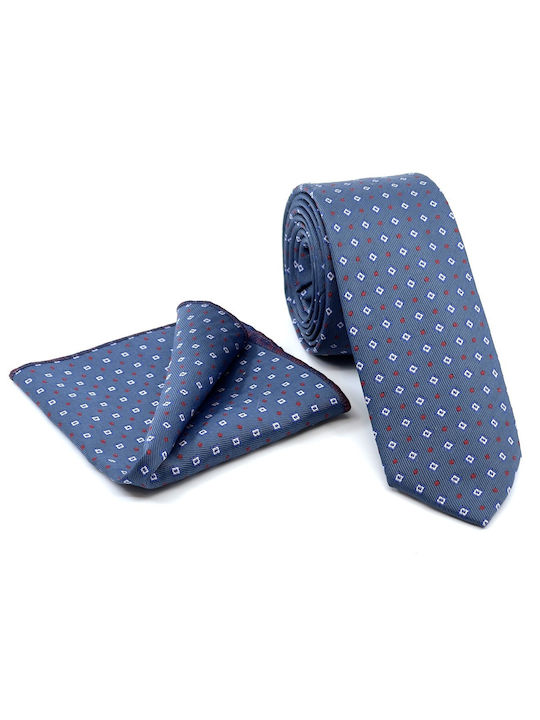 Legend Accessories Men's Tie Set Printed In Blue Colour