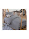 Nef-Nef Homeware Precious Set Kids Duvet Cover Single with Pillowcase Cotton Gray 160x230cm