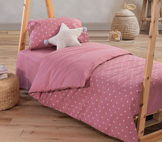 Nef-Nef Homeware Precious Σετ Παιδική Παπλωματοθήκη Μονή με Μαξιλαροθήκη Βαμβακερή Rose 160x230εκ.
