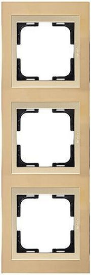Eurolamp Switch Frame 3 Positions in Gold Color 152-10832