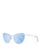 Skechers Women's Sunglasses with White Metal Frame and Blue Lens SE6105 24X
