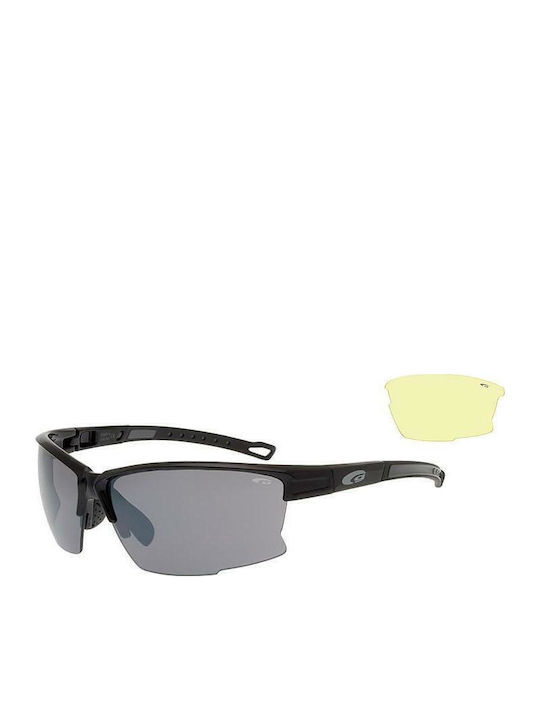 Goggle Dagger Ανδρικά Γυαλιά Ηλίου με Μαύρο Κοκκάλινο Σκελετό και Γκρι Φακό
