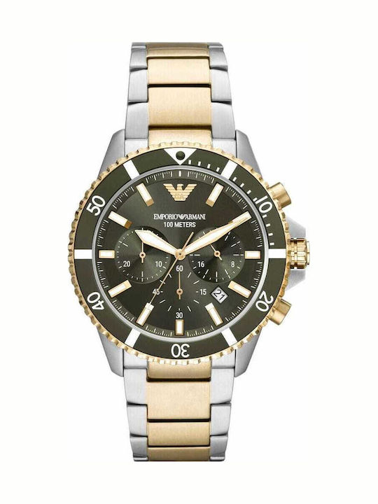 Emporio Armani Ανδρικό Ρολόι 42mm Χρονογράφος Μ...