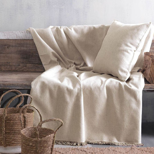 Rythmos Luna Sofa Throw 2 Seater 2 Sides Jacquard 180x240cm Beige