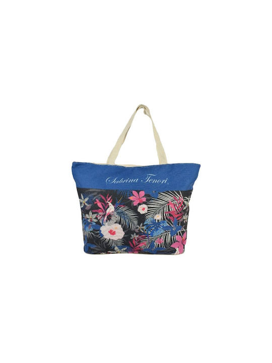 Sabrina Tenori τσάντα θαλάσσης με λουλούδια σε 3 αποχρώσεις 58x19x42cm