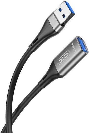 XO USB 3.0 Кабел USB-A мъжки - USB-A женски Черен 3м XO-NB220-3M