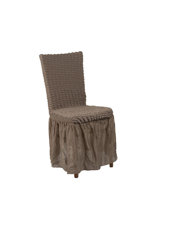 Beauty Home 8533 Husa Elastică Scaun Moca Cu Volane 6 Bucăți