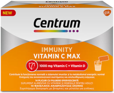 Centrum Immunity Vitamin C Max Vitamin for Immune System Boost 1000mg 14 sachets