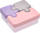 Melii Puzzle Bento Plastic Kids' Food Container Pink