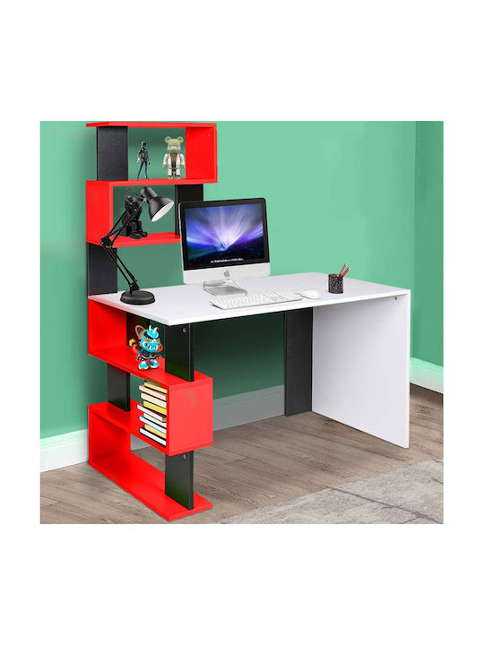Schreibtisch Holz mit Bücherregal Mehrfarbig 120x60x148cm