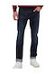 Men's Jeans Pants Elastic with Slim Fit Dk Blue