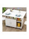 Table Kitchen Collapsible Wooden White 80x70x75cm