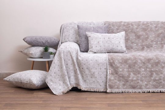 Viopros Ριχτάρι Διθέσιου Καναπέ Δύο 'Οψεων Chenille 180x240εκ. Εκρού