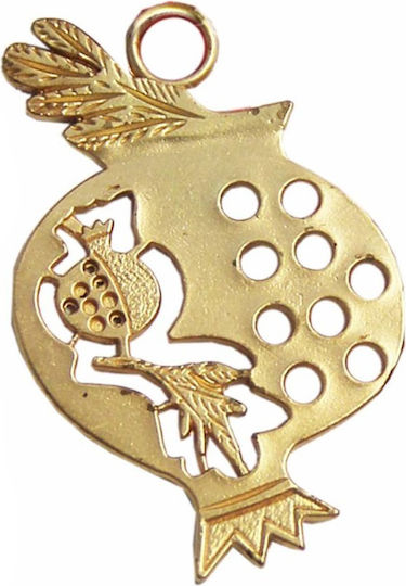 Kostibas Fashion Metallic Threaded Motif for Jewelry Gold in Shape Pomegranate 4.8x3cm. Set 25pcs
